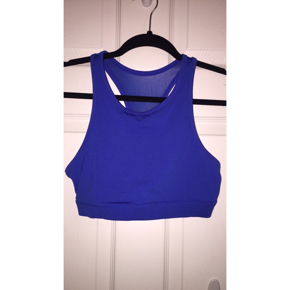 gap fit blue sports bra
